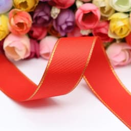 10Yards 10MM/25MM/38MM Glitter Gold Edge Grosgrain Ribbon For Hair Bows/ Gift Packaging DIY Christmas Decor Materials Y19042101