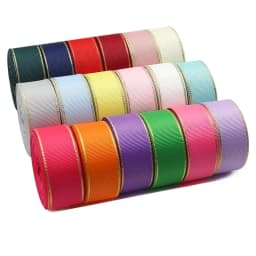 10Yards 10MM/25MM/38MM Glitter Gold Edge Grosgrain Ribbon For Hair Bows/ Gift Packaging DIY Christmas Decor Materials Y19042101