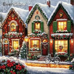 Evershine DIY Diamond Painting House Landscape New Collection Diamond Embroidery Winter Cross Stitch Kits Mosaic Christmas Gifts