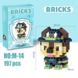 6cm high particle building blocks assembly toys mini desktop ornaments room decoration Halloween Christmas anime cartoon kawaii
