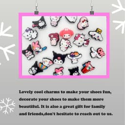 Random 30-100Pcs Sanrio Series Shoe Charms For Clogs Sandals Shoe Decorations Accessories Buckle For Christmas Birthday Gifts