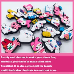 Random 30-100Pcs Sanrio Series Shoe Charms For Clogs Sandals Shoe Decorations Accessories Buckle For Christmas Birthday Gifts