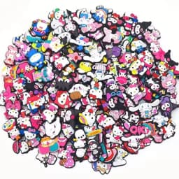 Random 30-100Pcs Sanrio Series Shoe Charms For Clogs Sandals Shoe Decorations Accessories Buckle For Christmas Birthday Gifts