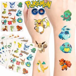3PCS Pokemon Tattoo Temporary Stickers Waterproof Pikachu Sticker Funny Cartoon Girls Christmas Birthday Gift Reward Toy