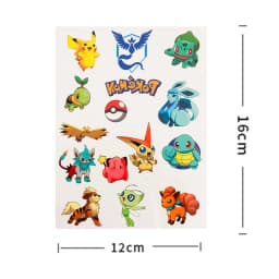 3PCS Pokemon Tattoo Temporary Stickers Waterproof Pikachu Sticker Funny Cartoon Girls Christmas Birthday Gift Reward Toy