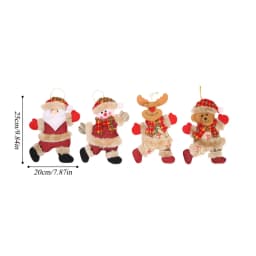 4PCS Christmas Tree Decoration Pendant Set - Christmas-themed Dancing Santa, Snowman, Reindeer, and Bear Ornaments Gift