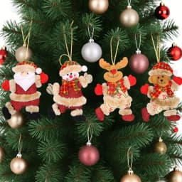 4PCS Christmas Tree Decoration Pendant Set - Christmas-themed Dancing Santa, Snowman, Reindeer, and Bear Ornaments Gift