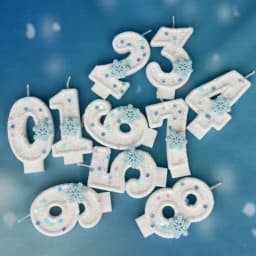 Christmas Birthday Number Candles Snowflake Frozen Digital Candles 0-9 Number Cake Topper Birthday Party Decor Baby Shower