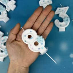 Christmas Birthday Number Candles Snowflake Frozen Digital Candles 0-9 Number Cake Topper Birthday Party Decor Baby Shower