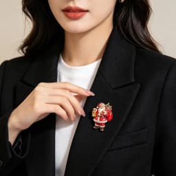 FTCY Christmas Father Brooche For Women Unisex 2-Color Santa Claus New Year Brooch Christmas Party Gift