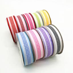 5 yards 1" 25mm Ribbon Wedding Party Decoration Plaid Organza Gift Wrapping Hair Bows DIY Christmas