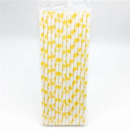 25pcs/lot Yellow Lemon Drinking Paper Straws Christmas Baby Shower Decoration Gift Party Event Supplies