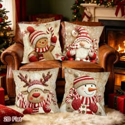4pcs Christmas Throw Pillow Covers Gnome Gingerbread Man Cushion Covers Christmas Decoration for Home Sofa Living Room 2026