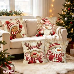 4pcs Christmas Throw Pillow Covers Gnome Gingerbread Man Cushion Covers Christmas Decoration for Home Sofa Living Room 2026
