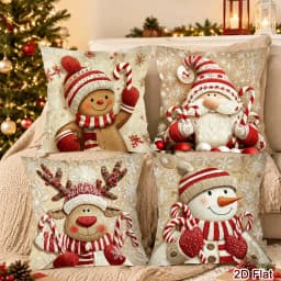 4pcs Christmas Throw Pillow Covers Gnome Gingerbread Man Cushion Covers Christmas Decoration for Home Sofa Living Room 2026
