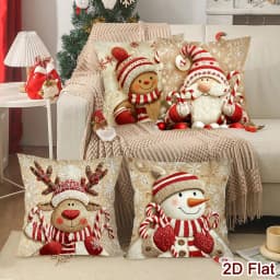 4pcs Christmas Throw Pillow Covers Gnome Gingerbread Man Cushion Covers Christmas Decoration for Home Sofa Living Room 2026