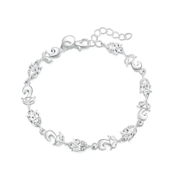 925Creative twist circle chain women men silver color bracelets wedding fashion jewelry Christmas gifts H070