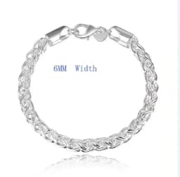 925Creative twist circle chain women men silver color bracelets wedding fashion jewelry Christmas gifts H070
