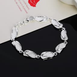 925Creative twist circle chain women men silver color bracelets wedding fashion jewelry Christmas gifts H070