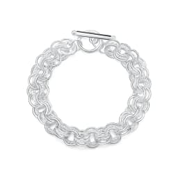 925Creative twist circle chain women men silver color bracelets wedding fashion jewelry Christmas gifts H070