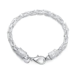 925Creative twist circle chain women men silver color bracelets wedding fashion jewelry Christmas gifts H070