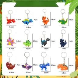 10-50 Pcs Cute Cartoon Dinosaur Keychain for Children's Birthday Kindergarten Party Home Gift Prize Carnival Christmas Gift Bag
