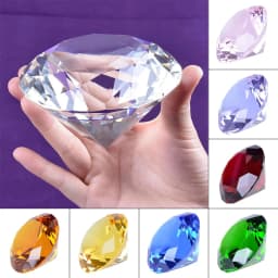 Colors Crystal Diamond Shaped Paperweight Decorative Cut Glass Giant Gemstone Wedding Home Decoration Christmas Gift