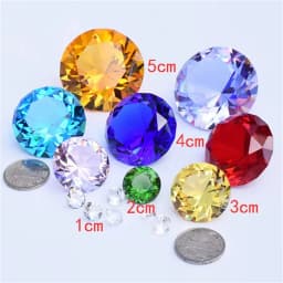 Colors Crystal Diamond Shaped Paperweight Decorative Cut Glass Giant Gemstone Wedding Home Decoration Christmas Gift