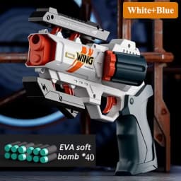 Soft Bullets Revolver Guns Toy Rapid Deformation Manual Loading Outdoor Sports Shooting Game for Children Christmas Gift