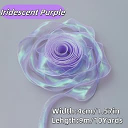 50 Yards Iridescent Fishtail Yarn Ribbons Flowers Bouquet Packaging Organza Wired Ribbon Christmas Wedding Decor Gift Wrapping