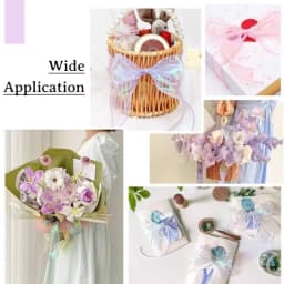 50 Yards Iridescent Fishtail Yarn Ribbons Flowers Bouquet Packaging Organza Wired Ribbon Christmas Wedding Decor Gift Wrapping