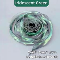 50 Yards Iridescent Fishtail Yarn Ribbons Flowers Bouquet Packaging Organza Wired Ribbon Christmas Wedding Decor Gift Wrapping