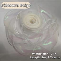 50 Yards Iridescent Fishtail Yarn Ribbons Flowers Bouquet Packaging Organza Wired Ribbon Christmas Wedding Decor Gift Wrapping