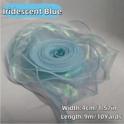 50 Yards Iridescent Fishtail Yarn Ribbons Flowers Bouquet Packaging Organza Wired Ribbon Christmas Wedding Decor Gift Wrapping