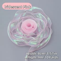 50 Yards Iridescent Fishtail Yarn Ribbons Flowers Bouquet Packaging Organza Wired Ribbon Christmas Wedding Decor Gift Wrapping