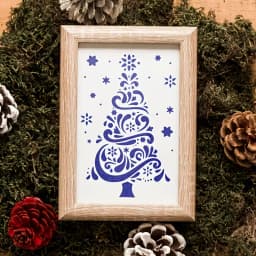 6PCS 8.3×5.9inch Christmas Tree Painting Stencil Set for DIY Craft Wall Card Decoration