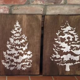 6PCS 8.3×5.9inch Christmas Tree Painting Stencil Set for DIY Craft Wall Card Decoration