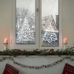6PCS 8.3×5.9inch Christmas Tree Painting Stencil Set for DIY Craft Wall Card Decoration