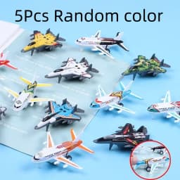 5pcs Mini Alloy Metal Airplane Model Plane Diecast Fighter Skipper Aircraft Toy for Boy Pull Back Vehicles Christmas Gifts