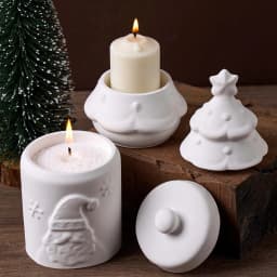 Christmas Tree Santa Claus Candle Jar Mold DIY Handmade Christmas Ornament Plaster Resin Craft Casting Molds Home Party Decor
