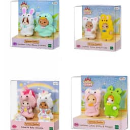 Original Japan Sylvanian Families Anime Figures Christmas Set Robot Unicorn Attack Toy Dressing Party Doll Festival Limited Gift