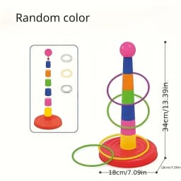 1set Colorful Hoop Game Set - Outdoor Throwing Rings for Kids, Family Party Games, Halloween/Christmas Gift