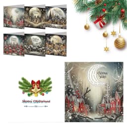 6pcs DIY Diamond Painting Greeting Cards Christmas Rhinestone Art Mosaic Postcards Festive Holiday Celebration Craft Gift Set