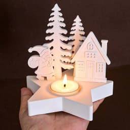 Christmas Tree Angel Elk Santa Claus Candlestick Mold DIY Star Design Candle Holder Casting Molds Plaster Resin Crafts Making
