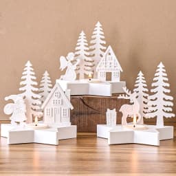 Christmas Tree Angel Elk Santa Claus Candlestick Mold DIY Star Design Candle Holder Casting Molds Plaster Resin Crafts Making