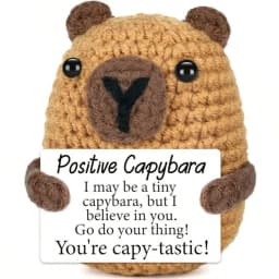 1 Piece of Mini Positive Energy Crochet Animal, Fun and Inspirational Birthday Gift for Women, Men, Friends, and Colleagues, in the Shape of a Shark, Duck, or Cat, Comes with a Positive Energy Card, Warm and Cute Decoration for Birthdays, Christmas, and Valentine's Day