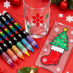 12-288 Colors/Box Christmas-Themed Marker Set - Soft-Tip Straight Liquid Acrylic Markers for DIY Holiday Doodle Art Painting