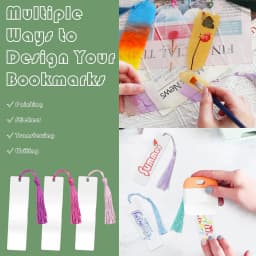30Pcs Acrylic Bookmark Blanks Rectangle with Tassels Unfinished Transparent Acrylic Bookmarks Double Sided DIY Christmas Gift