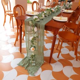 Semi-Sheer Gauze Table Runner Sage Cheesecloth Table Setting Dining Vintage Wedding Party Christmas Banquets Arches Cake Decor