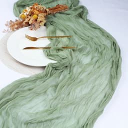 Semi-Sheer Gauze Table Runner Sage Cheesecloth Table Setting Dining Vintage Wedding Party Christmas Banquets Arches Cake Decor